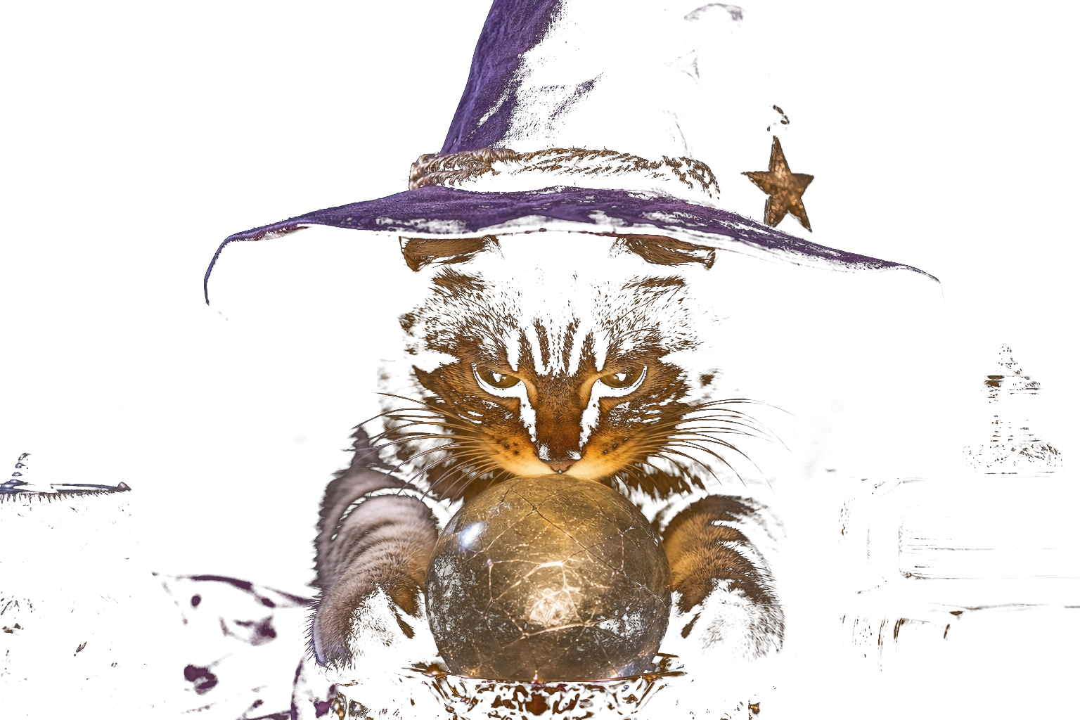 Cat with crystal ball